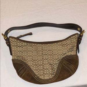 Signature Coach, leather/suede accents bag